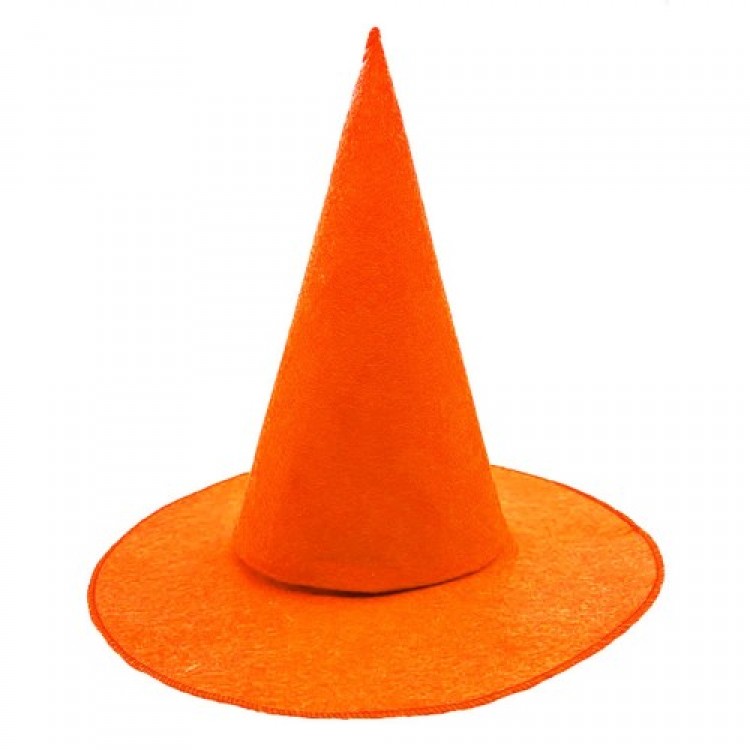 Orange Felt Witch Hat