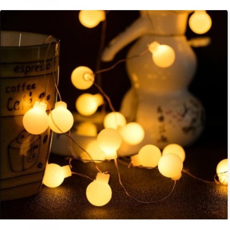 White Ball LED Daylight Battery-Operated 2-Level