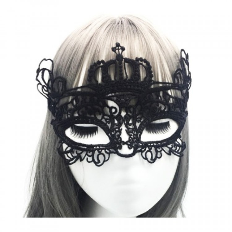 Black Lace Embroidered Ball Mask No. 9