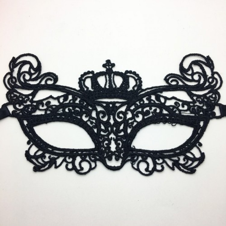 Black Lace Embroidered Ball Mask No. 9