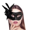 Black Metalized Feather Party Mask