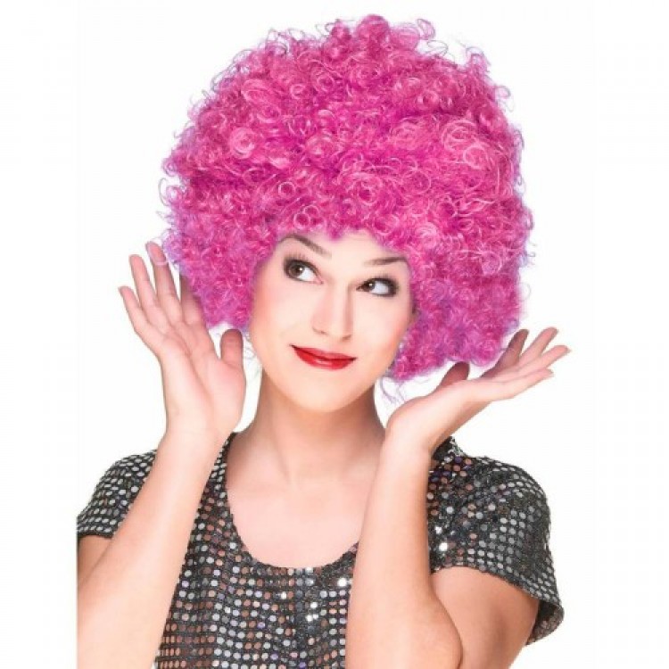 Fuchsia Color Curly Afro Bonus Wig Party Wig Fuchsia Color Curly Afro Bonus Wig Party Wig