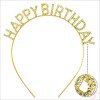 Gold Color Crystal Stone Shiny Happy Birthday Crown
