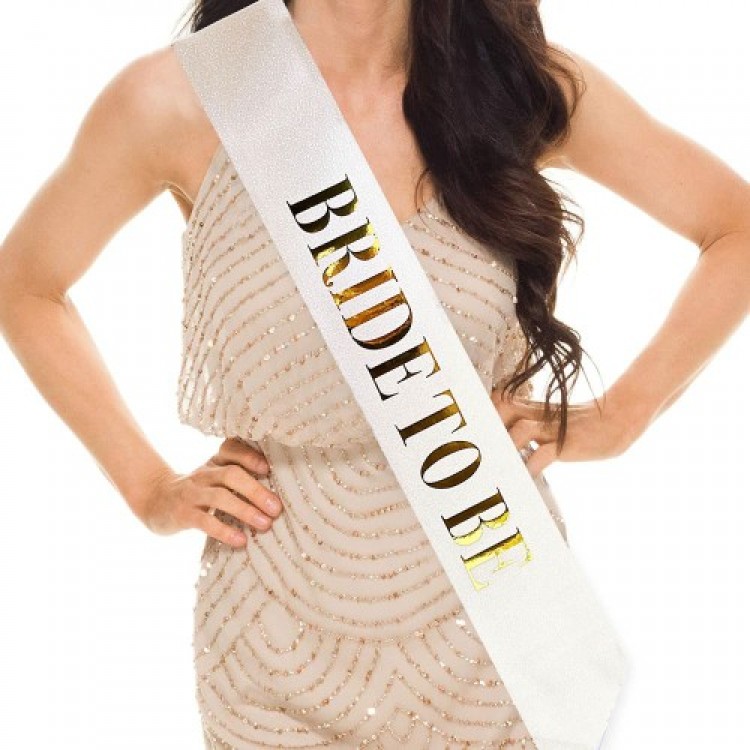 Bride To Be Glittery Sash Belt with Gold Writing Bride To Be Glittery Sash Belt with Gold Writing