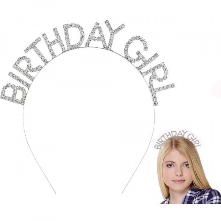 Silver Crystal Stone Birthday Girl Crown Silver Crystal Stone Birthday Girl Crown