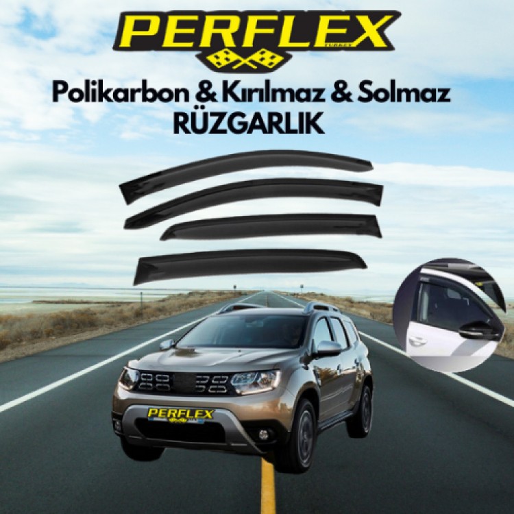 Perflex Polycarbonate Unbreakable Wind Deflector V2 Flat Dacia Duster 2018+ Perflex Polycarbonate Unbreakable Wind Deflector V2 Flat Dacia Duster 2018+