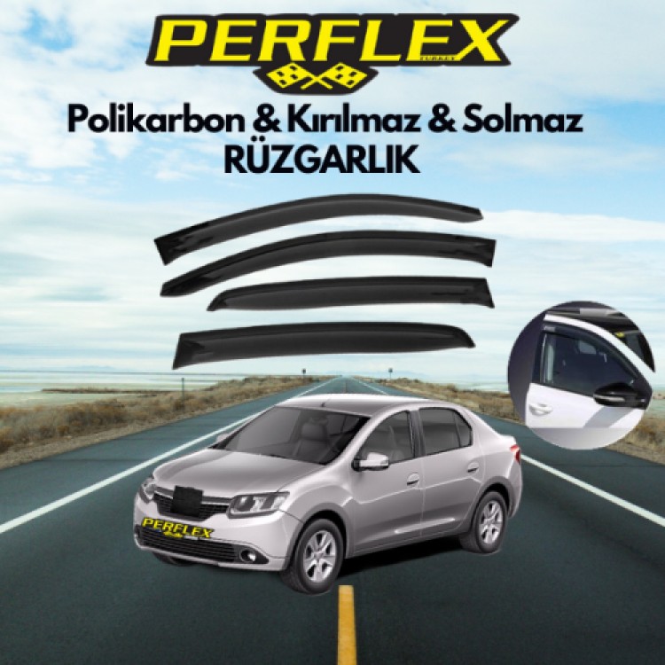Perflex Polycarbonate Unbreakable Wind Deflector V2 Flat Renault Symbol 2013+ Perflex Polycarbonate Unbreakable Wind Deflector V2 Flat Renault Symbol 2013+