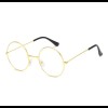 John Lennon Style Gold-Framed Clear Glasses