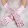 Long Extra Shiny Satin Gloves Pink Color