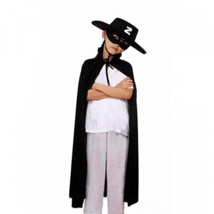Children's Zorro Cape + Hat + Mask Costume Set Children's Zorro Cape + Hat + Mask Costume Set