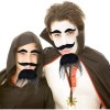 Black Self-Adhesive Fake Beard, Moustache and Eyebrow Set