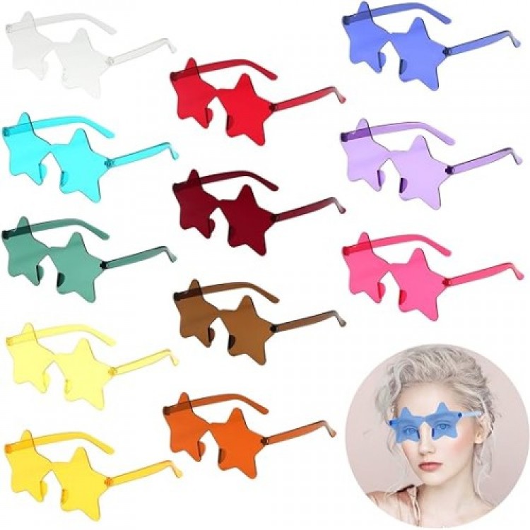 Star Shaped Frameless Party Glasses 6 Colors 6 Pieces Star Shaped Frameless Party Glasses 6 Colors 6 Pieces
