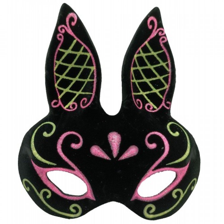 Black Suede Coated Rabbit Mask Black Suede Coated Rabbit Mask