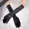 Long Extra Shiny Satin Gloves Black Color