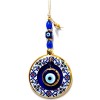 Ceramic Patterned Evil Eye Bead Wall Decoration, Handcrafted Glass Gift Item Gold-Gilded Evil Eye Bead