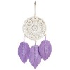 Handmade Macrame Wall Decoration with Lilac-Colored Leaves