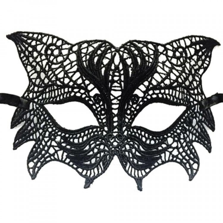Black Color Cat Pattern Lace Embroidery Party Mask Black Color Cat Pattern Lace Embroidery Party Mask