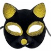 Black Color Gold Glitter Cat Mask
