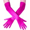 Long Extra Shiny Satin Gloves Fuchsia Color
