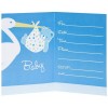 Baby Boy Stork-Themed Blue Invitations, 8 Pieces