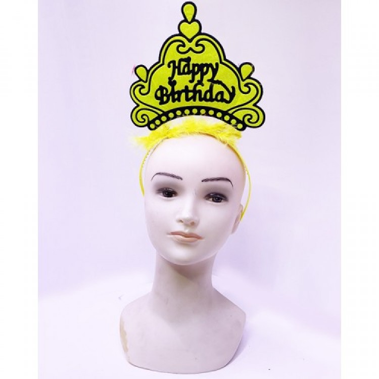 Happy Birthday Neon Yellow Crown Happy Birthday Neon Yellow Crown