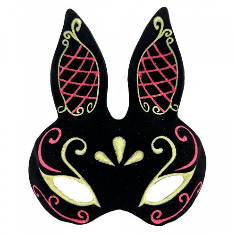 Black Red Gold Rabbit Mask