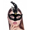 Black Feathered Suede Party Mask