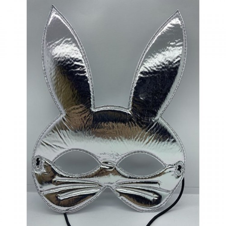 Silver Fabric Rabbit Mask Silver Fabric Rabbit Mask