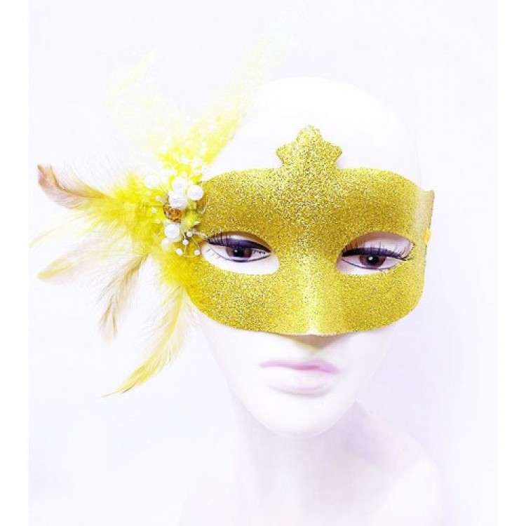 Gold-Tone Glitter Pearl Mask Gold-Tone Glitter Pearl Mask