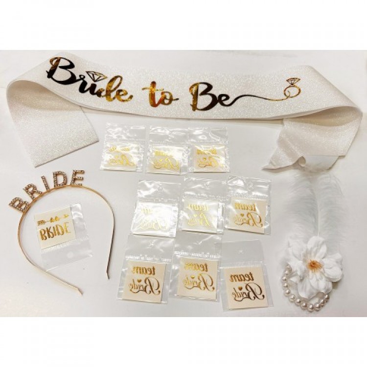 Gold Color Bride Party Set 13 Pieces