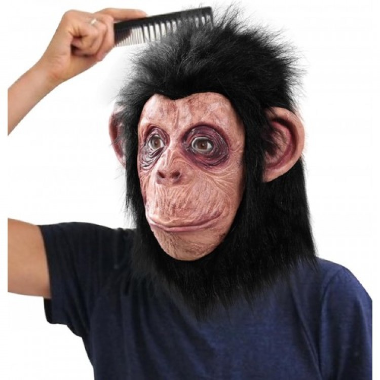 Black Haired Latex Chimpanzee Mask