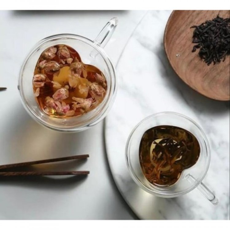 Heart-Shaped Glass Cup