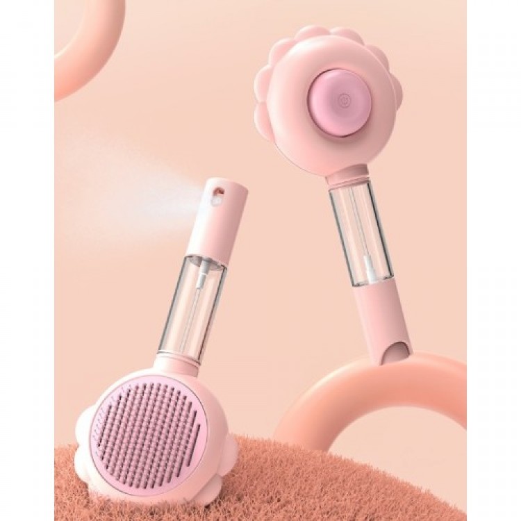Push-Button Wire Animal Brush with Water Spray Tank, Double 2-in-1