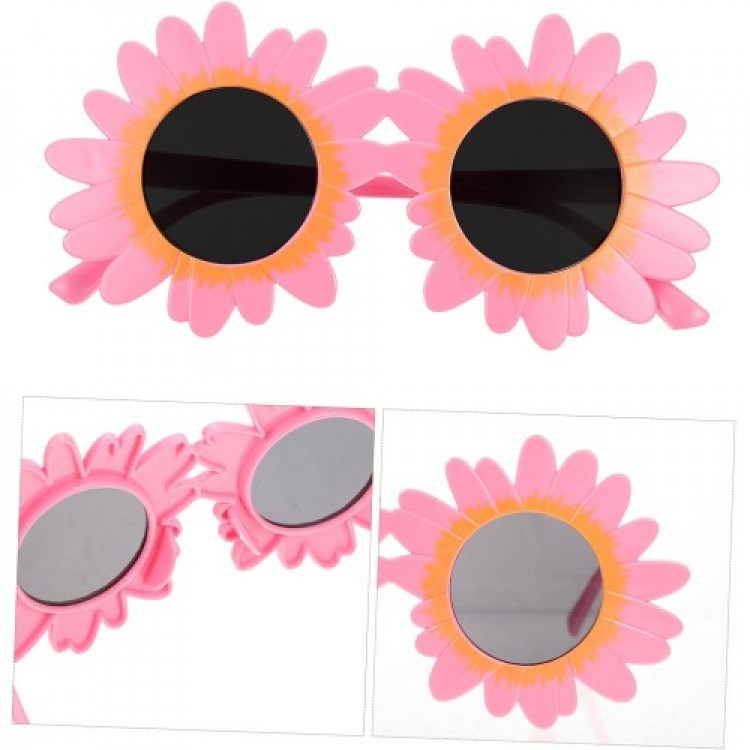Pink Daisy Shaped Party Glasses 18x10 cm