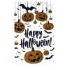Halloween-Themed Pumpkin Wall Sticker Set