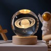Illuminated Saturn Planet Glass Globe with USB
