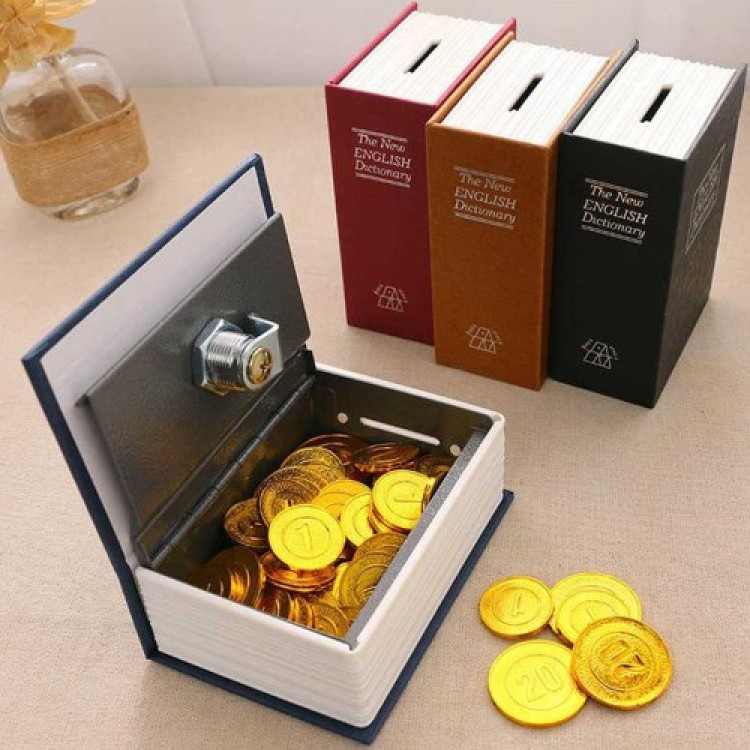 Book-Shaped Mini Lockable Safe and Piggy Bank Book-Shaped Mini Lockable Safe and Piggy Bank
