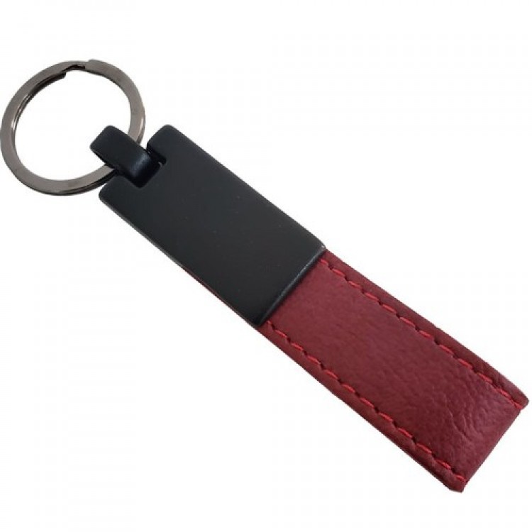Burgundy Leather Keyring