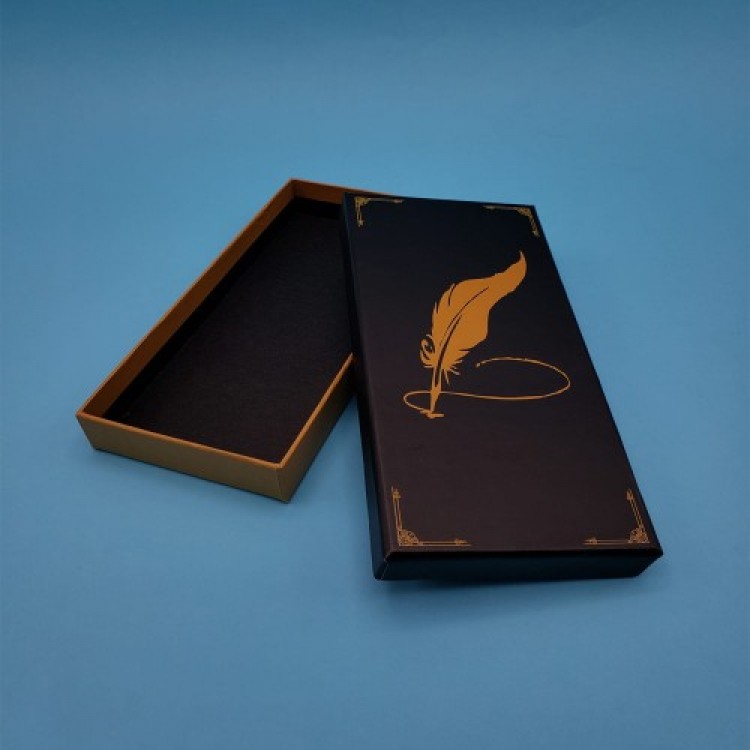 Pencil Case with Black Feather Pen Design Pencil Case with Black Feather Pen Design