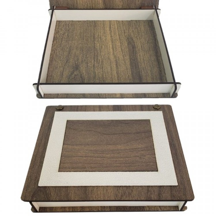 Decorative Wooden Box with Leather Cover