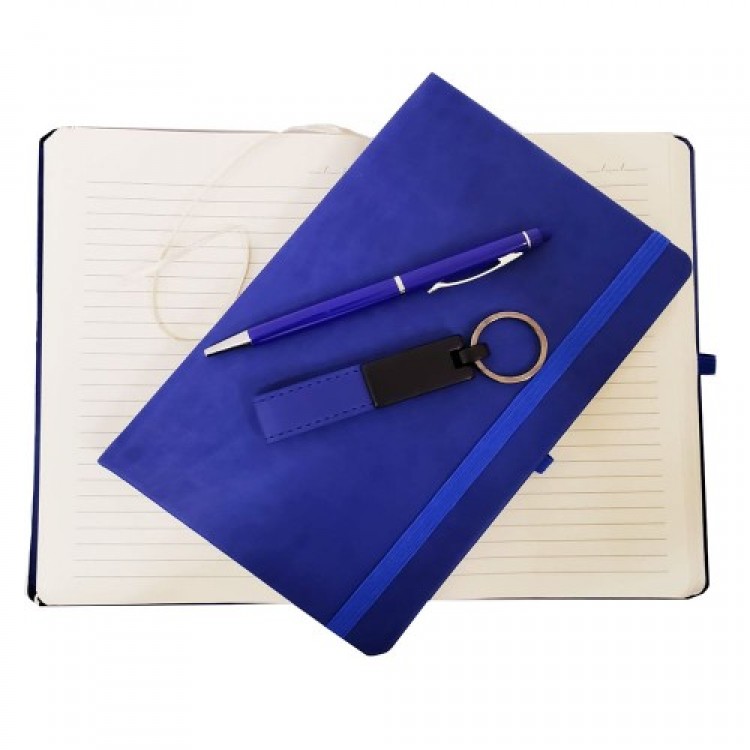 Leather Notebook Keychain and Ballpoint Pen