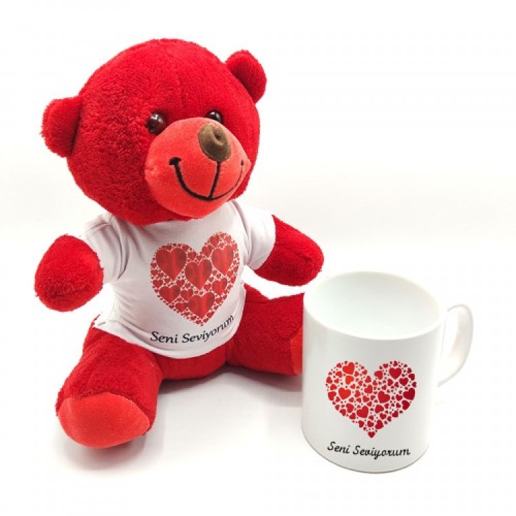 I Love You Teddy Bear and Mug Set