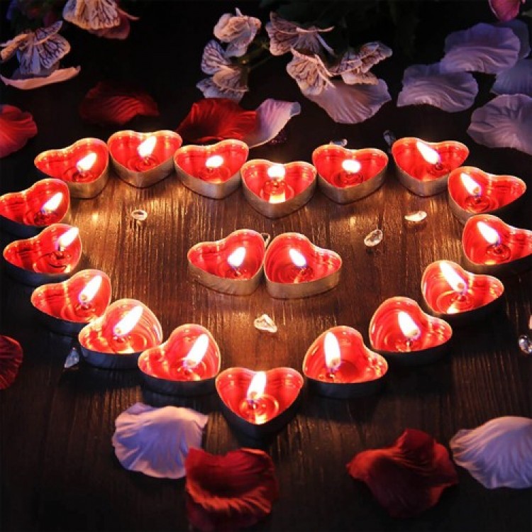 Heart-Shaped 50 Tealight Candle