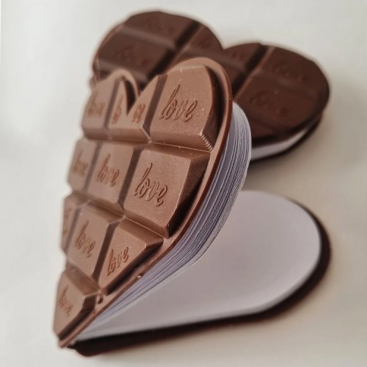 Heart-Shaped Chocolate Notepad