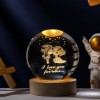 Wooden Base USB Lighted Glass Globe