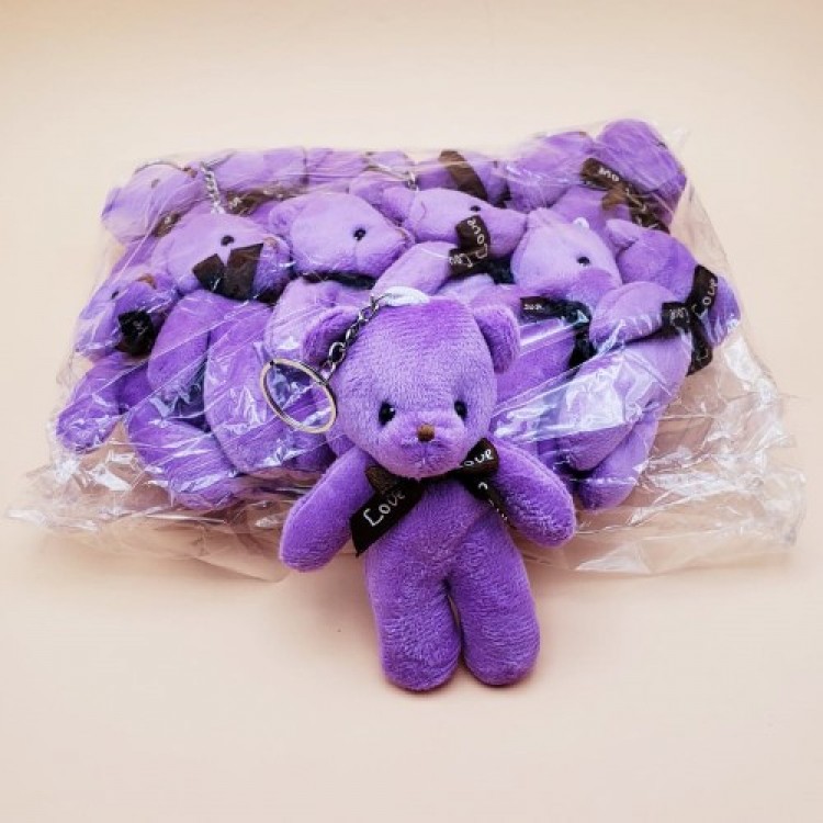 Purple Plush Bear Keychain Gift