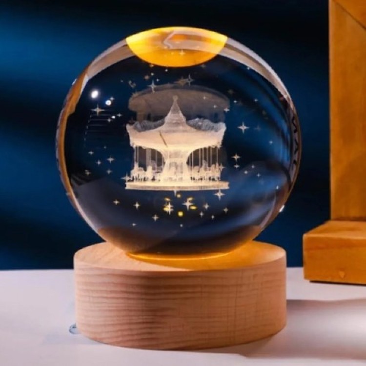 Rotating Carousel Ant Design Illuminated Glass Sphere Rotating Carousel Ant Design Illuminated Glass Sphere