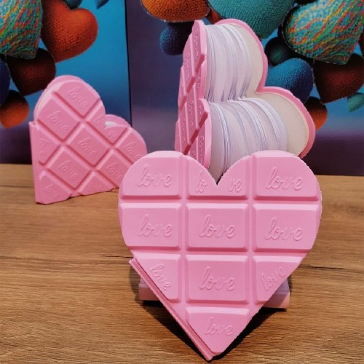 Heart-Shaped Chocolate Notepad