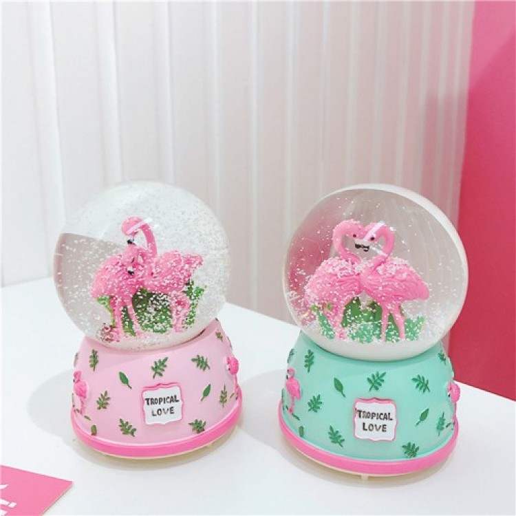 Large Flamingo Snow Globe