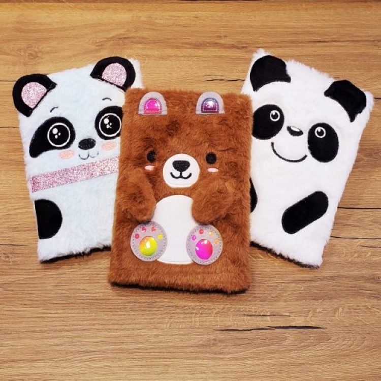 Panda-Designed Plush Notebook